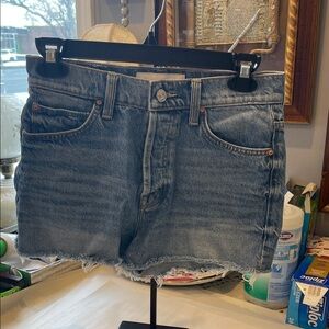 Madewell The Ditcher Cut‑Off Denim Shorts Romaine Calm Wash Size 23 high waist